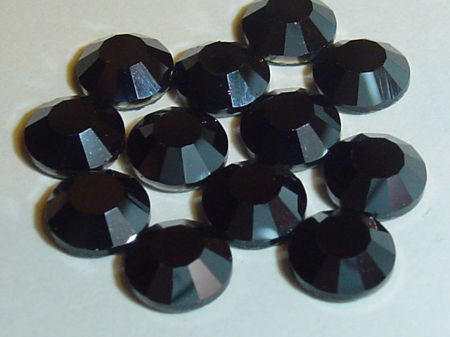 1 Gross 12ss JET HEMATITE HOTFIX European Rhinestones